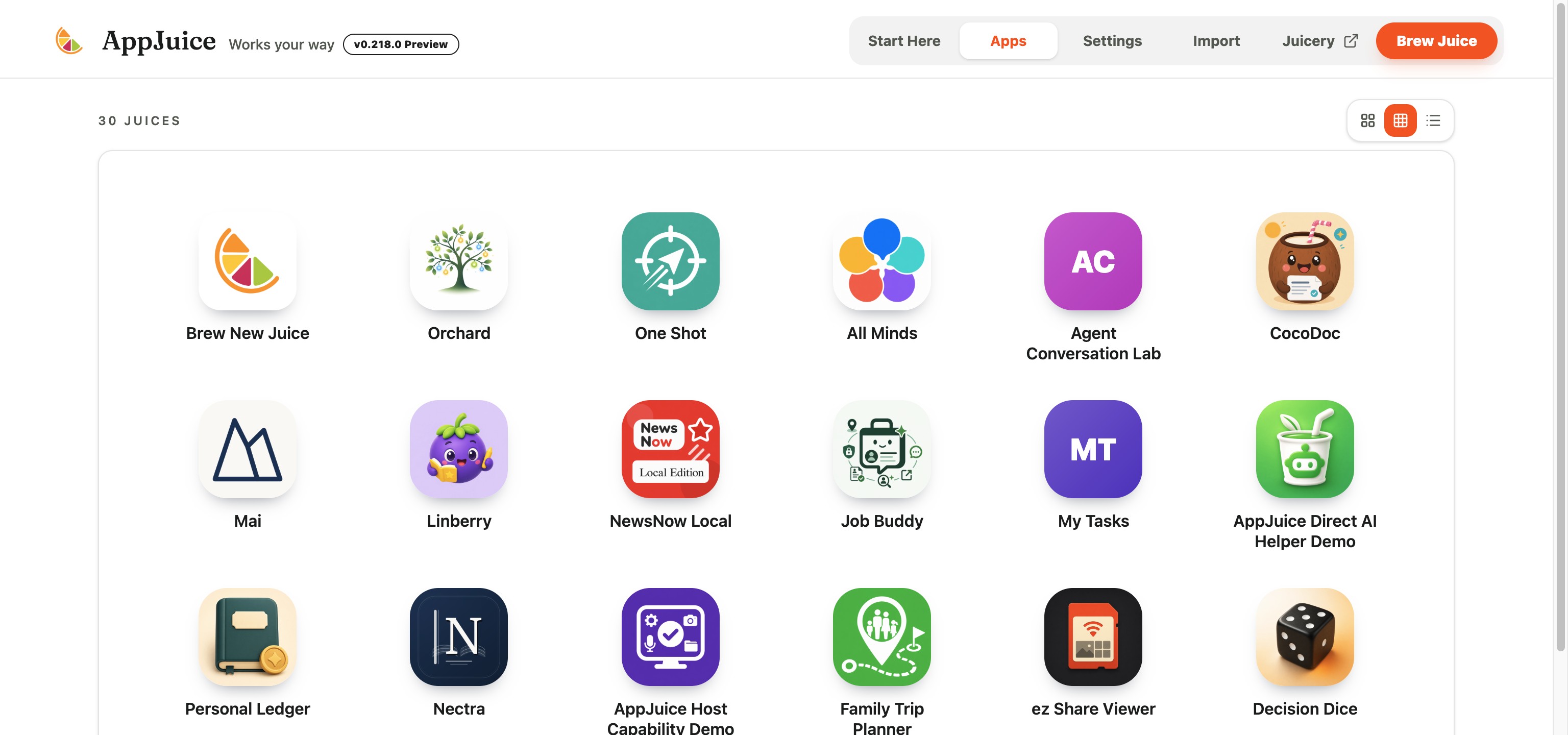 AppJuice desktop app in Compact view