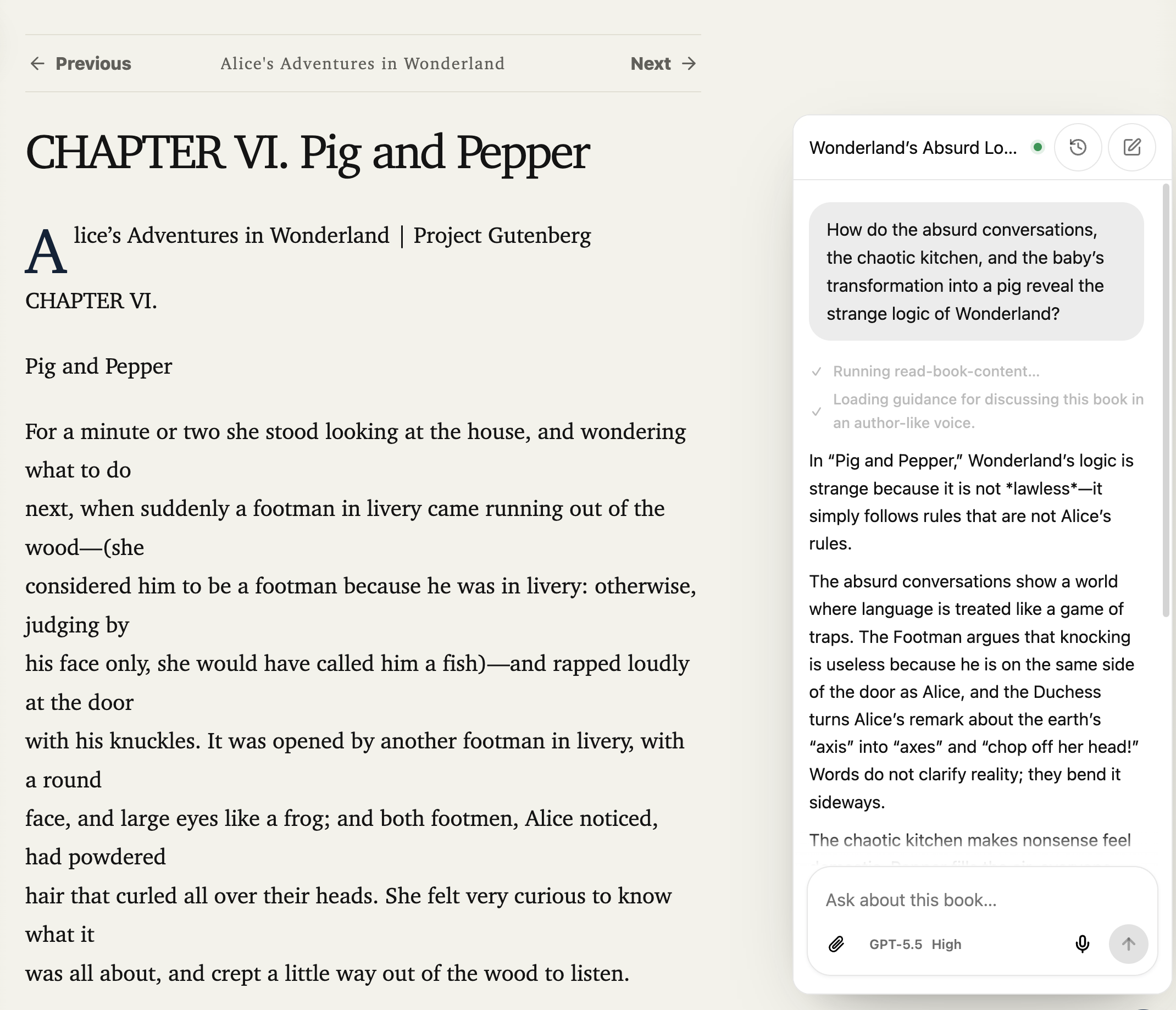 Nectra reading app with an in-app Runtime Agent discussing the current chapter